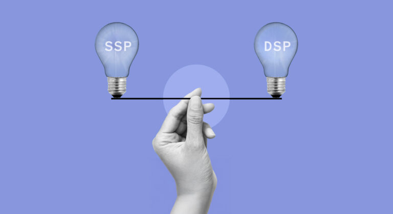 Hand holding up two lightbulbs on a wire. The words "DSP" and "SSP" are within the lightbulbs.